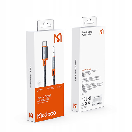MCDODO KABEL USB C AUX ADAPTER PRZEJŚCIÓWKA MINI JACK 3,5 DO SAMSUNG DAC 1M