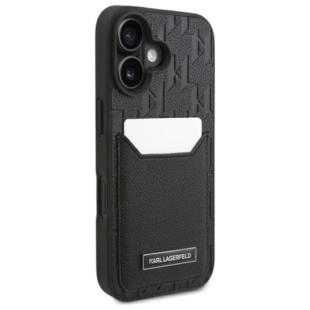 KARL LAGERFELD CASE HARDCASE MONOGRAM DO IPHONE 16 6.1 Z KIESZENIĄ NA KARTY