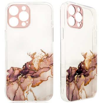 Marble Case etui do iPhone 12 Pro Max żelowy pokrowiec marmur brązowy