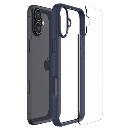 SPIGEN ULTRA HYBRID ETUI DO IPHONE 16 Z OCHRONĄ I Z PRZEZROCZYSTYM TYŁEM