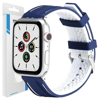 Beline pasek Apple Watch Solid Silicone42/44/45/49mm granatowo-biały  navy/white