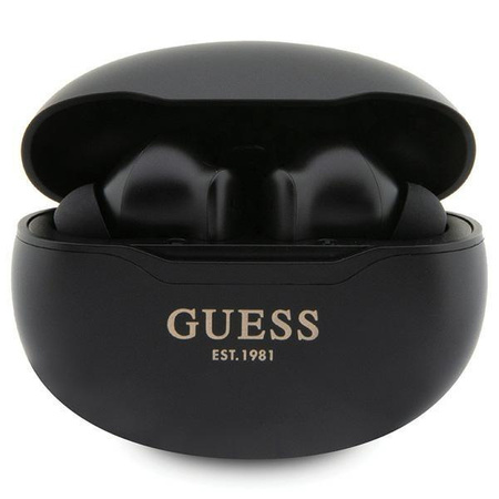 Słuchawki Bluetooth Guess GUTWST50EK TWS + stacja dokująca - czarne Classic EST