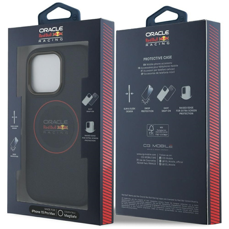 Red Bull RBHMP15X24PUILVR iPhone 15 Pro Max 6.7 hardcase granatowy/navy Leather Red Ring MagSafe