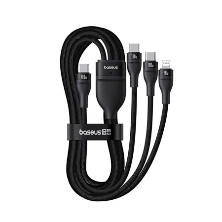 BASEUS KABEL 3W1 USB-C DO LIGHTNING 1,5M DO IPHONE 12 13 14 100W Z 3 KABLAM