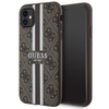 Etui Guess GUHMN61P4RPSW na iPhone 11 / Xr - brązowe 4G Printed Stripes MagSafe