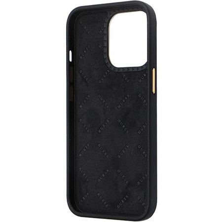 Etui Guess GUHCP13LM4DGPK na iPhone 13 Pro / 13 - czarne Silicone Logo Strass 4G