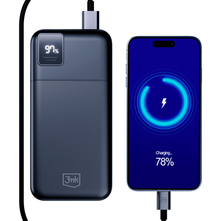 3MK POWERBANK 20000MAH DO TELEFONÓW 2A1C1M USB-C Z SZYBKIM ŁADOWANIEM 22.5W