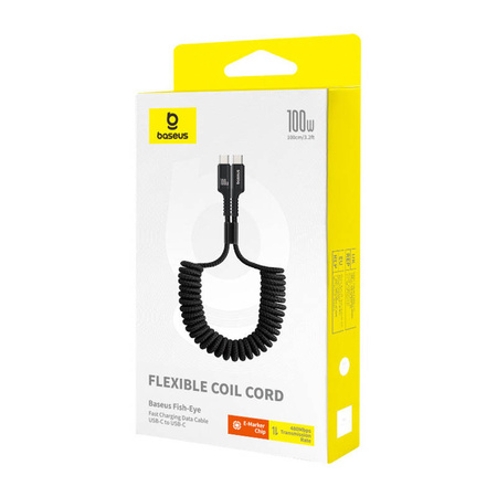 BASEUS KABEL USB-C DO USB-C 100W 1M DO TELEFONÓW SZYBKIE ŁADOWANIE FISH-EYE