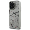 Etui Karl Lagerfeld Grained Pattern & Logo MagSafe do iPhone 16 Pro szary