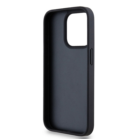 DKNY POKROWIEC HARDCASE DO IPHONE 15 PRO 6.1 LEATHER MONO STRIPE METAL LOGO