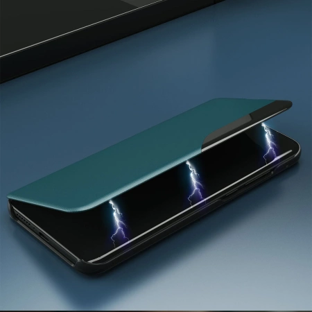 HURTEL ECO LEATHER VIEW CASE ETUI DO IPHONE 13 MINI Z KLAPKĄ I Z PODSTAWKĄ