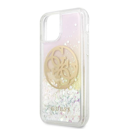 Guess GUHCN58LGIRGP iPhone 11 Pro hard case Gradient Liquid Glitter Circle Logo