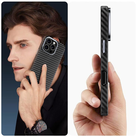 TECH-PROTECT ION CARBON DO MAGSAFE DO IPHONE 16 PRO ETUI Z OCHRONĄ