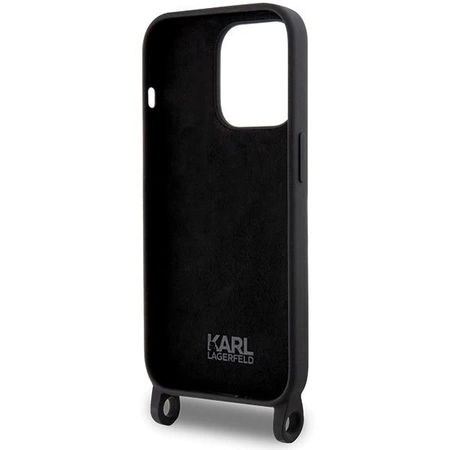 Etui Karl Lagerfeld Crossbody Silicone Ikonik do iPhone 15 Pro - czarne