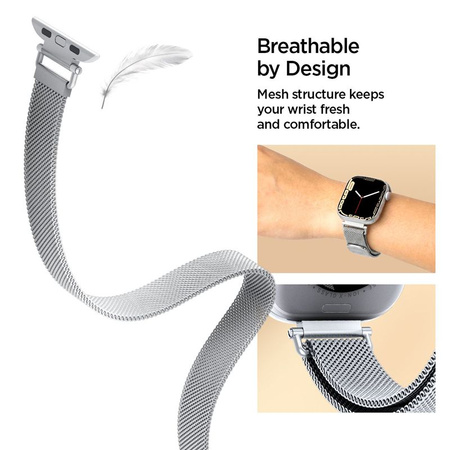 Spigen Metal Band, silver - Apple Watch 42mm/41mm/40mm