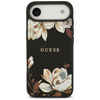 Etui Guess Grained Flowers Classic Logo MagSafe do iPhone Air czarny