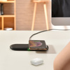 Choetech 2w1 ładowarka bezprzewodowa Qi do telefonu / słuchawek Airpods 2 z 5 cewkami ładującymi 10W czarny (T535-S (H))