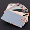Lighting Color Case etui do iPhone 13 Pro żelowy pokrowiec ze złotą ramką fioletowy