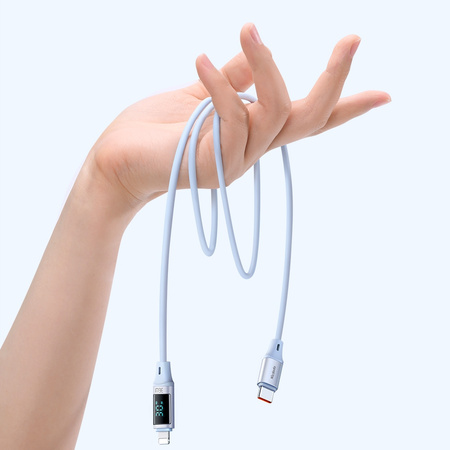 MCDODO KABEL Z WYŚWIETLACZEM USB-C LIGHTNING 36W 1M DO IPHONE 13 14 RÓŻOWY