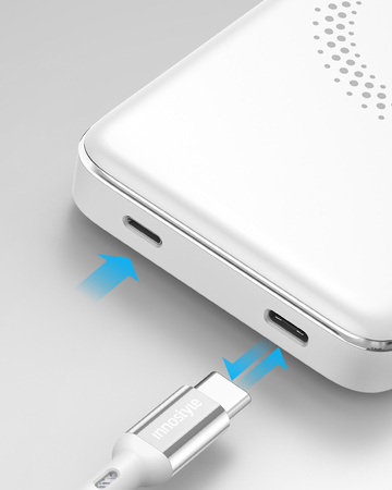 INNOSTYLE POWERMAG SLIM SZYBKI POWERBANK INDUKCYJNY DO MAGSAFE 10000MAH BIAŁY