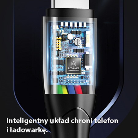 USAMS KABEL DO LIGHTNING DO TELEFONÓW APPLE 1M Z FUNKCJĄ SZYBKIEGO