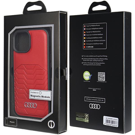 AUDI SYNTHETIC LEATHER CASE DO IPHONE 15 6.1 DO MAGSAFE HARDCASE WYSOKA