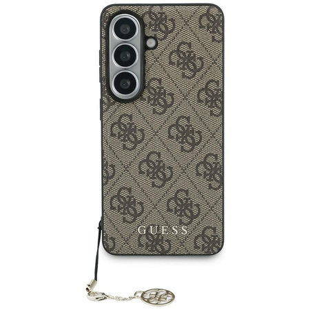 Etui Guess 4G Classic Logo Charm MagSafe do Samsung Galaxy S26 brązowy