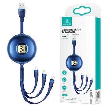 USAMS KABEL 3W1 DO LIGHTNING MICROUSB USB-C DO TELEFONÓW SZYBKIE ŁADOWANIE
