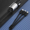 Dudao 3w1 ładowarka samochodowa USB 3,4 A wbudowany kabel Lightning / USB Typ C / micro USB czarny (R5ProN black)