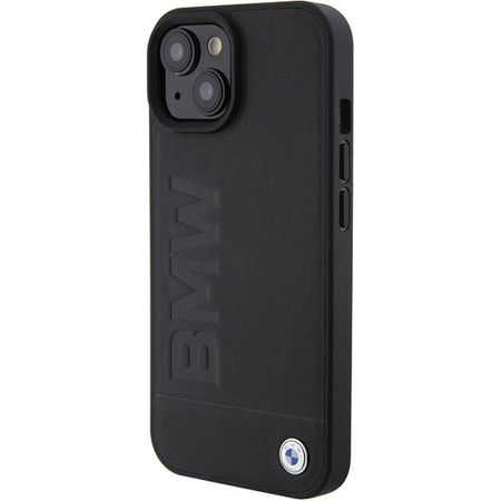 Etui BMW Leather Hot Stamp na iPhone 15 Plus - czarne