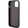 Etui Guess Leather 4G Triangle Strass do iPhone 15 - brązowe