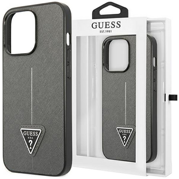 Guess GUHCP14LPSATLG iPhone 14 Pro 6,1" srebrny/silver hardcase SaffianoTriangle Logo