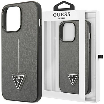 Guess GUHCP14XPSATLG iPhone 14 Pro Max 6,7" srebrny/silver hardcase SaffianoTriangle Logo