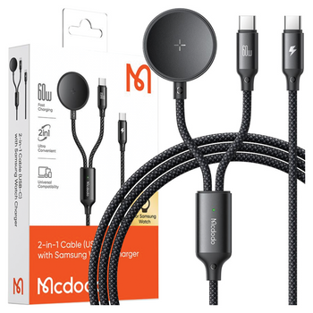 MCDODO ŁADOWARKA INDUKCYJNA DO SAMSUNG GALAXY WATCH 2W1 KABEL USB-C LAPTOP