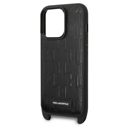 Karl Lagerfeld KLHCP14LSTMMK iPhone 14 Pro 6,1" hardcase czarny/black Monogram Plaque Logo Strap