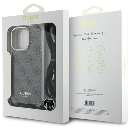 GUESS POKROWIEC HARDCASE CROSSBODY CORD 4G PRINT DO IPHONE 16 PRO MAX 6.9