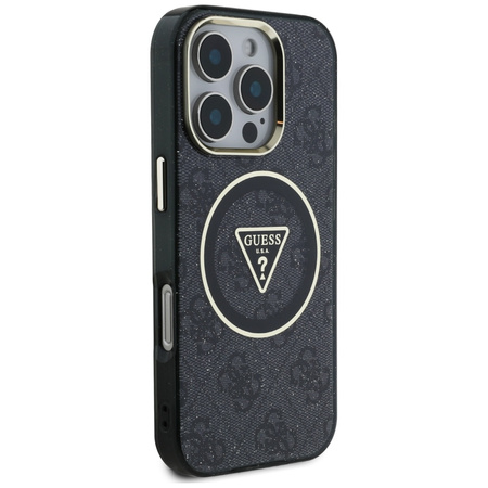 GUESS ETUI IML METAL GLITTER 4G CIRCLE TRIANGLE DO IPHONE 16 PRO DO MAGSAFE