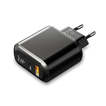 Ładowarka sieciowa McDodo, uniwersalna, szybkie ładowanie PD, 20W, 2xUSB, USB-C, LCD