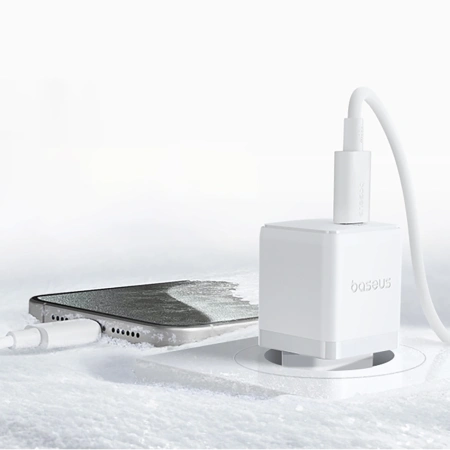 BASEUS ŁADOWARKA SIECIOWA PALM 1C 20W Z KABLEM USB-C 60W DO IPHONE 12 13