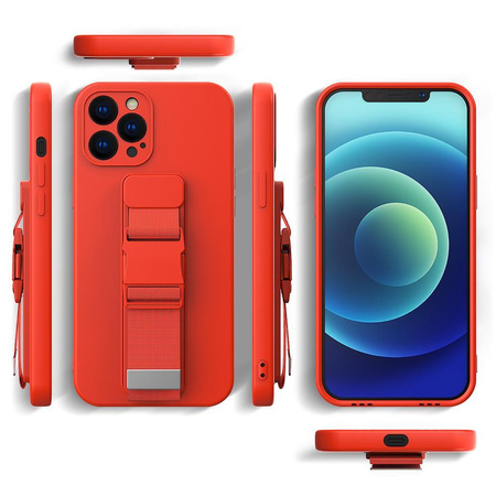 Rope Case silikonowe etui ze smyczą torebka smycz pasek do Samsung Galaxy S22 Ultra różowy