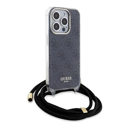 Etui Guess Crossbody Cord 4G Print na iPhone 15 Pro - czarne