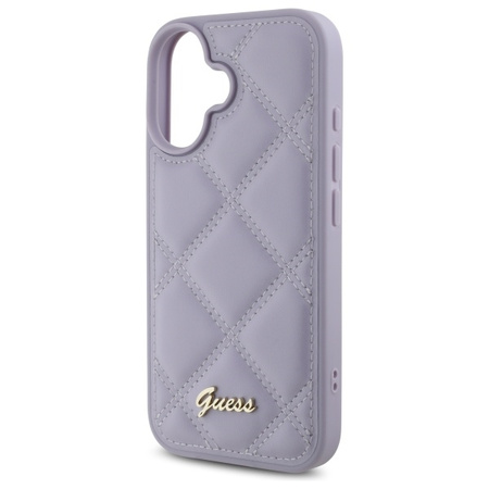 GUESS ETUI HARD CASE DO IPHONE 16 6.1 QUILED METAL LOGO DO IPHONE 16 Z LOGO