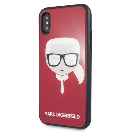 KARL LAGERFELD ETUI HARDCASE DO IPHONE X XS ICONIC GLITTER KARLS HEAD