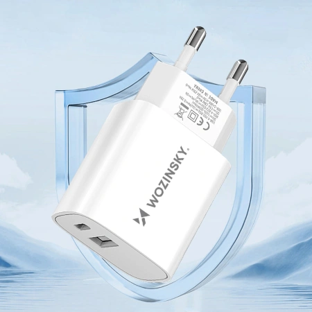 WOZINSKY ŁADOWARKA SIECIOWA USB-A USB-C 20W DO SMARTFONÓW SZYBKIE ŁADOWANIE