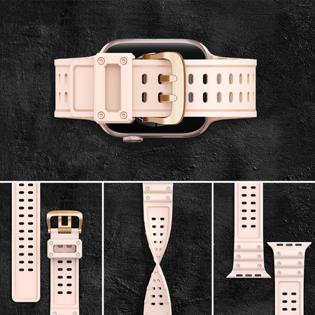 Strap Triple Protection pasek Apple Watch SE, 8, 7, 6, 5, 4, 3, 2, 1 (41, 40, 38 mm) opaska bransoleta różowy