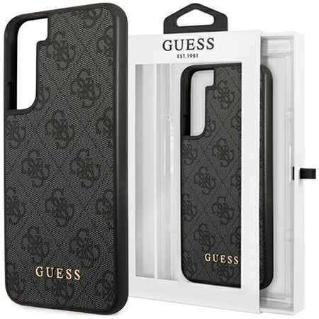 Guess GUHCS22SG4GFGR S22 S901 szary/grey hard case 4G Metal Gold Logo