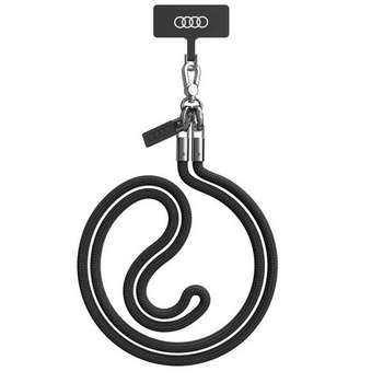 AUDI SMYCZ UNIWERSALNA DO TELEFONU 120CM 6MM CROSSBODY CZARNA ODPORNOŚĆ NA