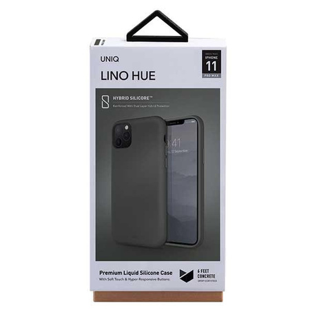 UNIQ etui Lino Hue iPhone 11 Pro Max szary/moss grey