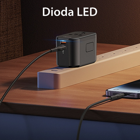 USAMS ŁADOWARKA SIECIOWA 3 PORTY 20W 2XUSB 1XUSB-C DO TABLETÓW SMARTFONÓW