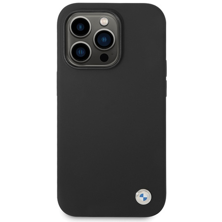 BMW ETUI SILIKONOWE DO IPHONE 15 PRO MAX 6.7 BMHCP15XSILBK Z LOGO METALOWYM
